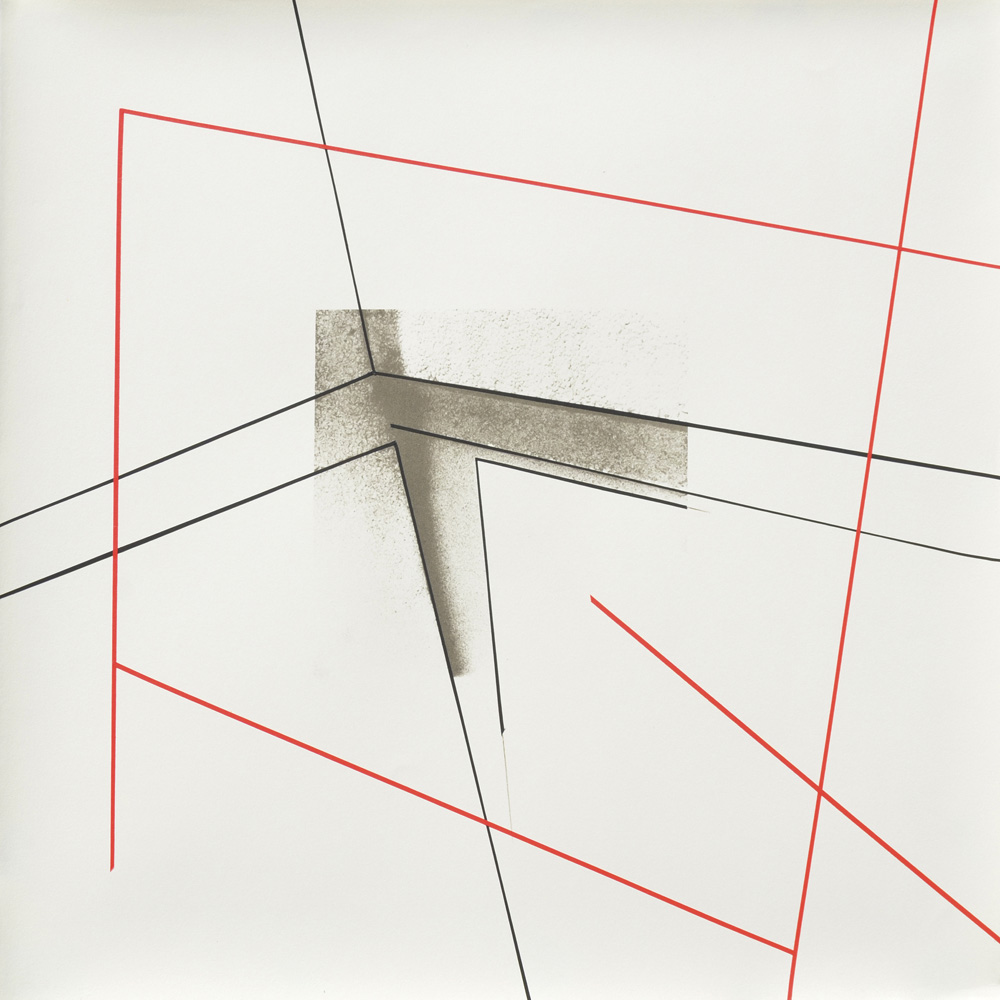 Reconsolidation #4. 2016. Photolithography, Mixed Media. 20.5” x 20.5”