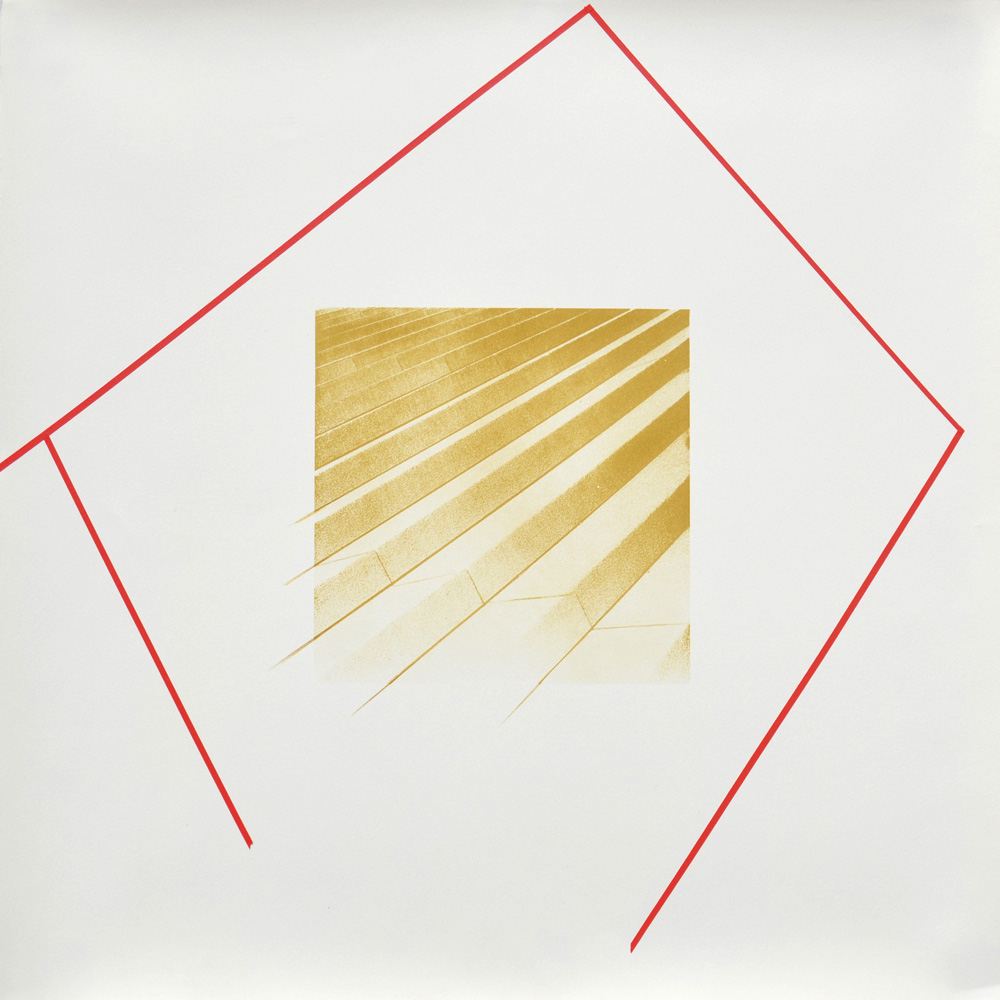 Reconsolidation #8. 2016. Photolithography, Mixed Media. 20.5” x 20.5”