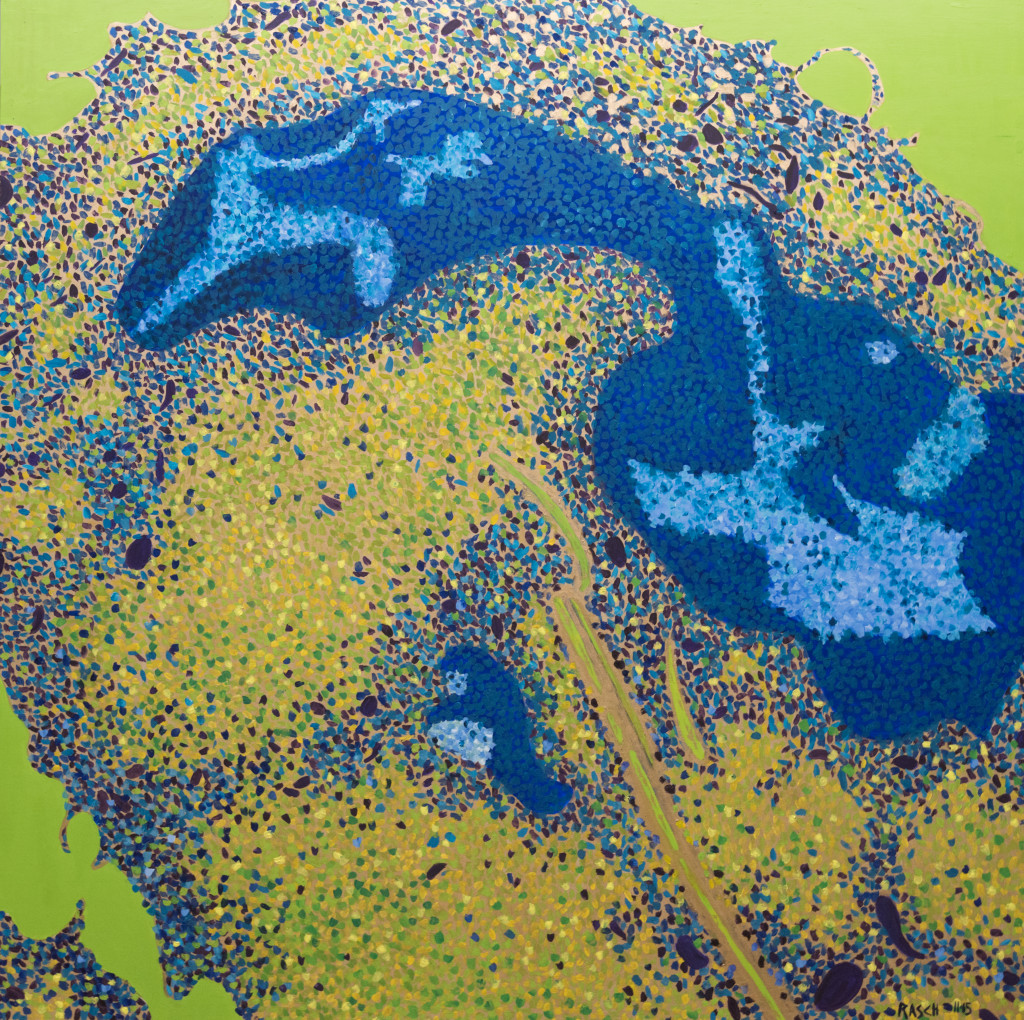 White Blood Cell, oil on board, 45” x 45”