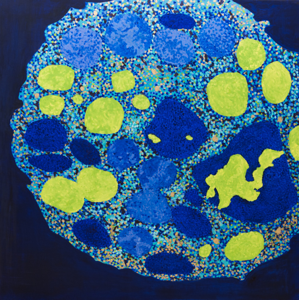 White Blood Cell 2, oil on board, 45” x 45”