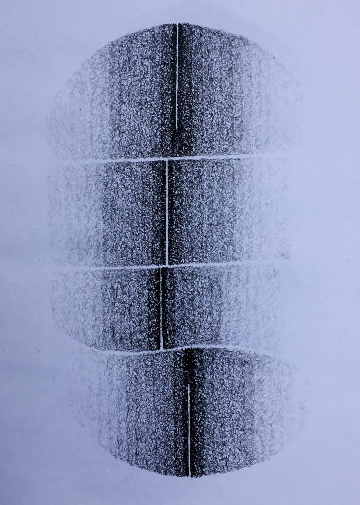 Shift #2, 2017, graphite, 35 x 25 cms