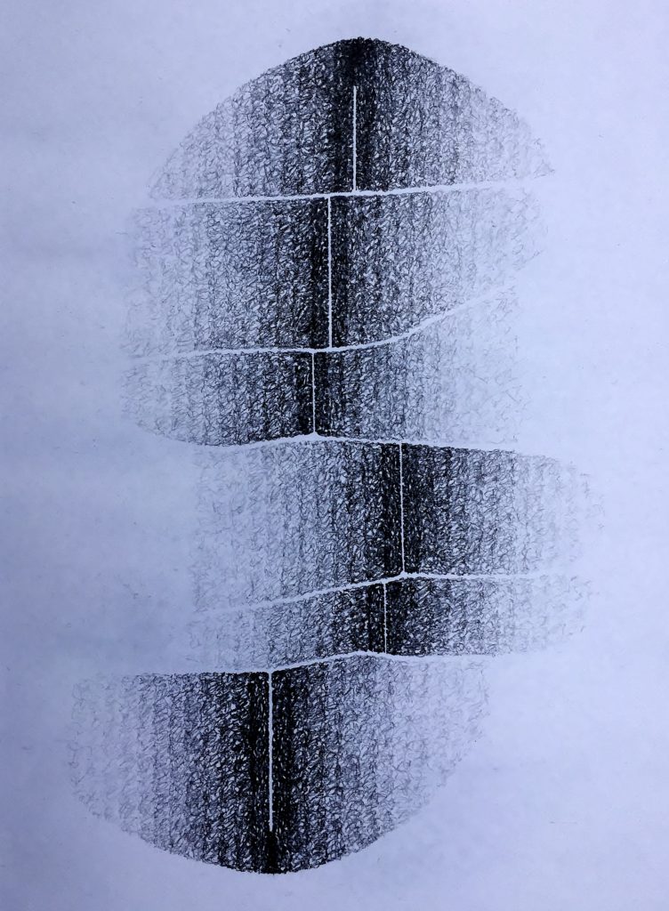 Shift #4, 2017, graphite, 35 x 25 cms