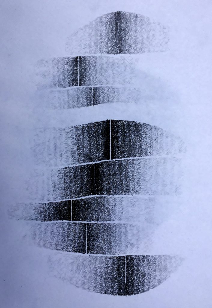 Shift #5, 2017, graphite, 35 x 25cms