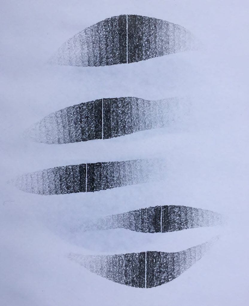 Shift #11, 2017, graphite, 35 x 25cms